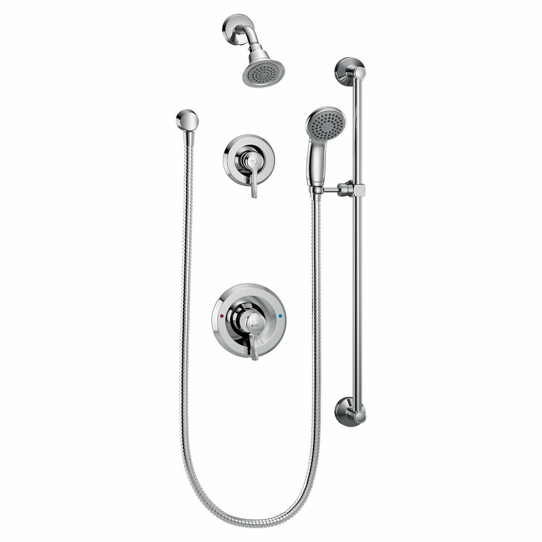MOEN 8342EP15 Shower System with 1.5 GPM Single Function Shower Head and Posi-Temp Pressure Balancing Rough-In Valve in Chrome (Valve Included)
