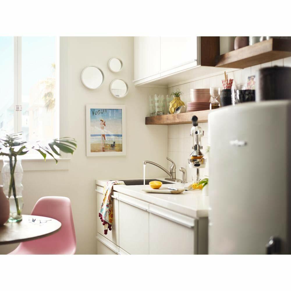 MOEN Adler 87202SRS Single-Handle Low Arc Standard Kitchen Faucet with Side Sprayer in Spot Resist Stainless