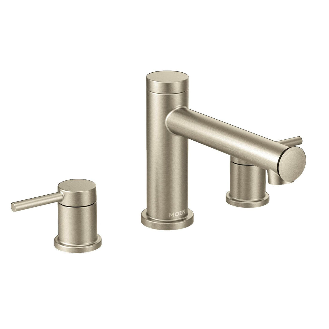 MOEN Align T393BN Two Handle Deck Mount Modern Roman Tub Faucet Trim Kit in Brushed Nickel (Valve Required)