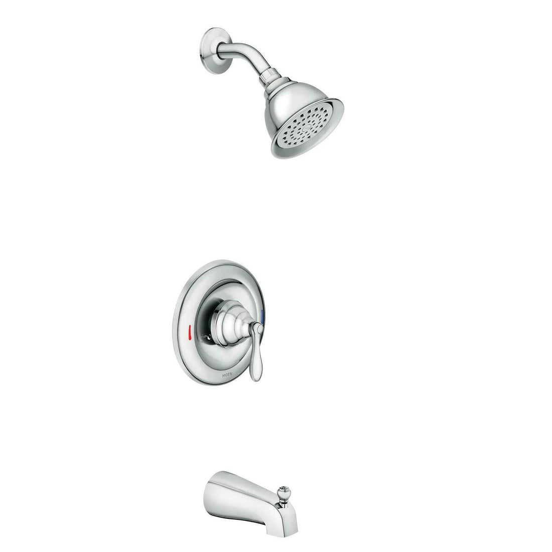MOEN Caldwell 82496EP Posi-Temp Eco-Performance Pressure Balanced Tub and Shower Trim in Chrome (Valve Included)