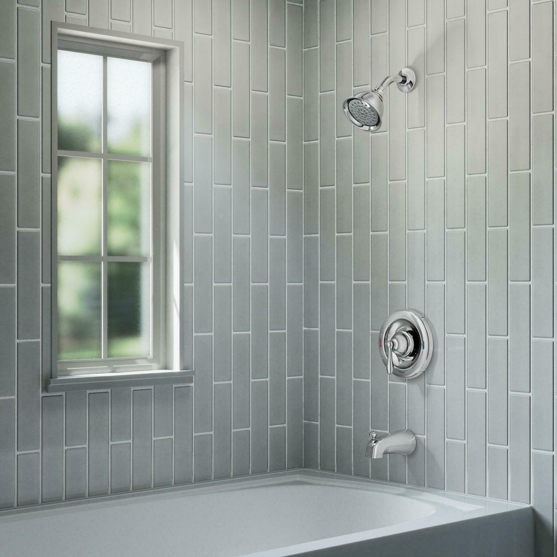 MOEN Caldwell 82496EP Posi-Temp Eco-Performance Pressure Balanced Tub and Shower Trim in Chrome (Valve Included)