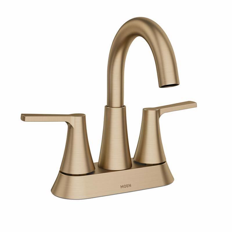MOEN Mikah 84311BZG Two-Handle Bathroom Sink Faucet in Bronzed Gold