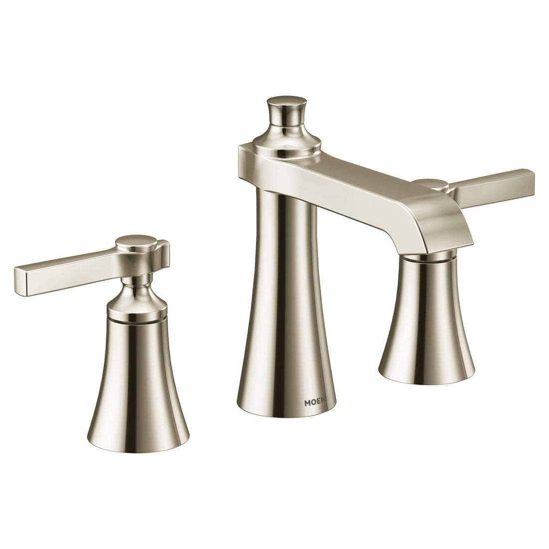 Moen TS6984NL Flara Two-Handle 8 in. Widespread Lever Handle Bathroom Faucet Trim Kit, Valve Required, Polished Nickel