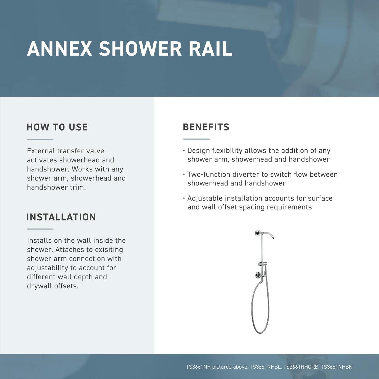 MOEN Annex TS3661NHBG Shower Slidebar and Shower Hose System Trim in Brushed Gold (Valve Required)