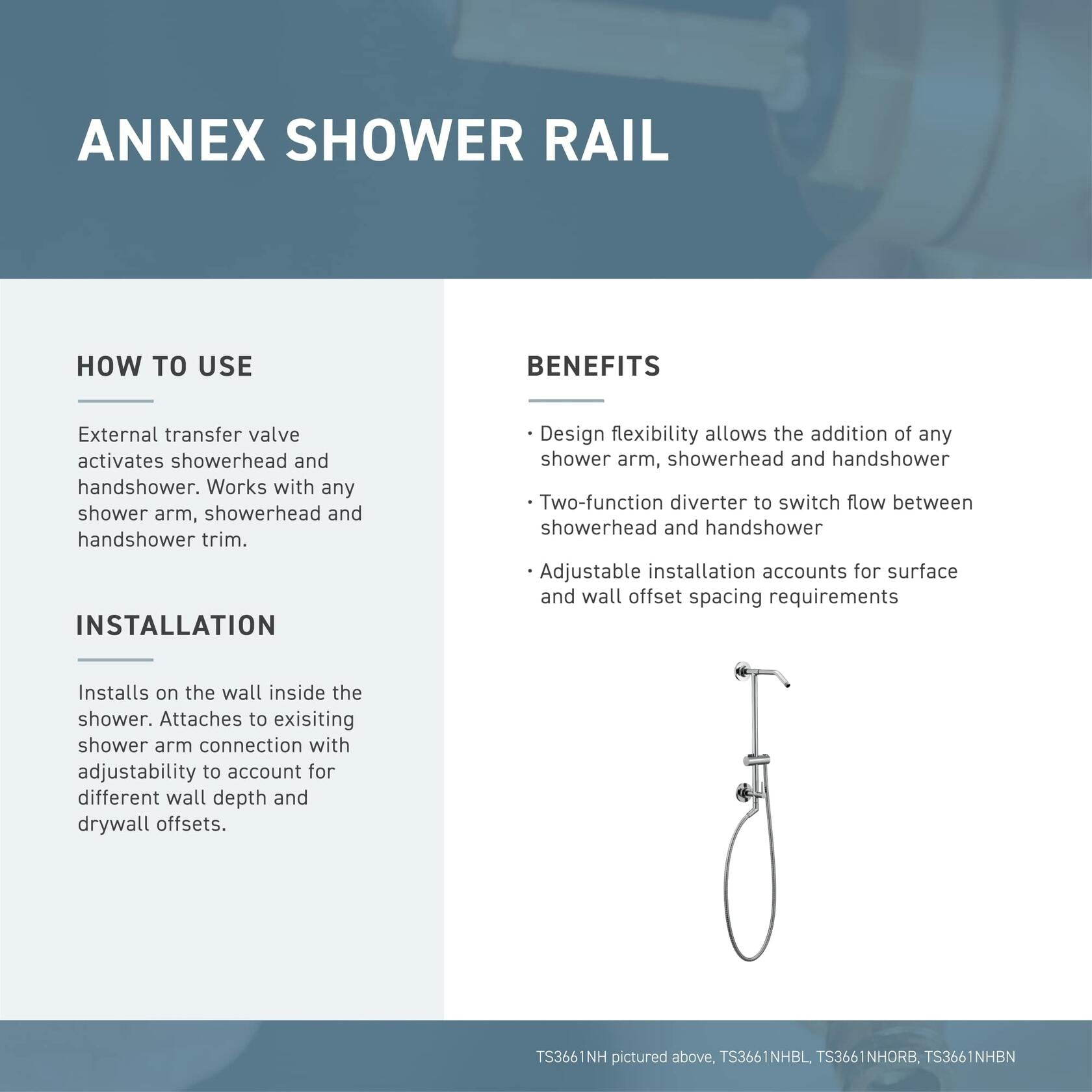 MOEN Annex TS3661NHBG Shower Slidebar and Shower Hose System Trim in Brushed Gold (Valve Required)