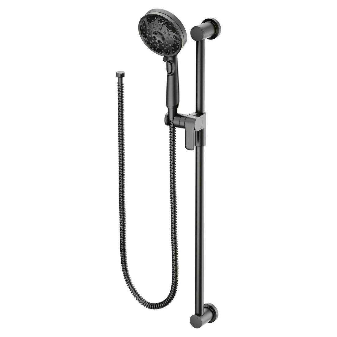 MOEN 3670EPBL 5-Function Massaging Handshower with Toggle Pause, Includes 30-Inch Slide Bar and 69-Inch Hose in Matte Black