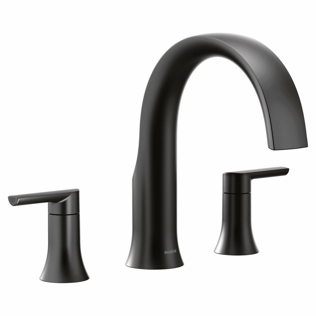 MOEN Doux TS983BL Two-Handle Roman Tub Faucet in Matte Black (Valve Required)