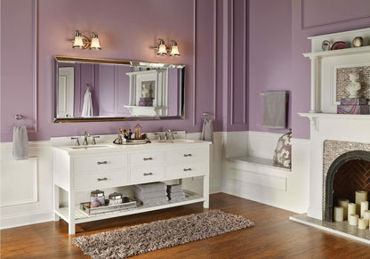 MOEN Wynford T4520BN Two-Handle Widespread High-Arc Bathroom Faucet with Lever Handles in in Brushed Nickel  (Valve Required)