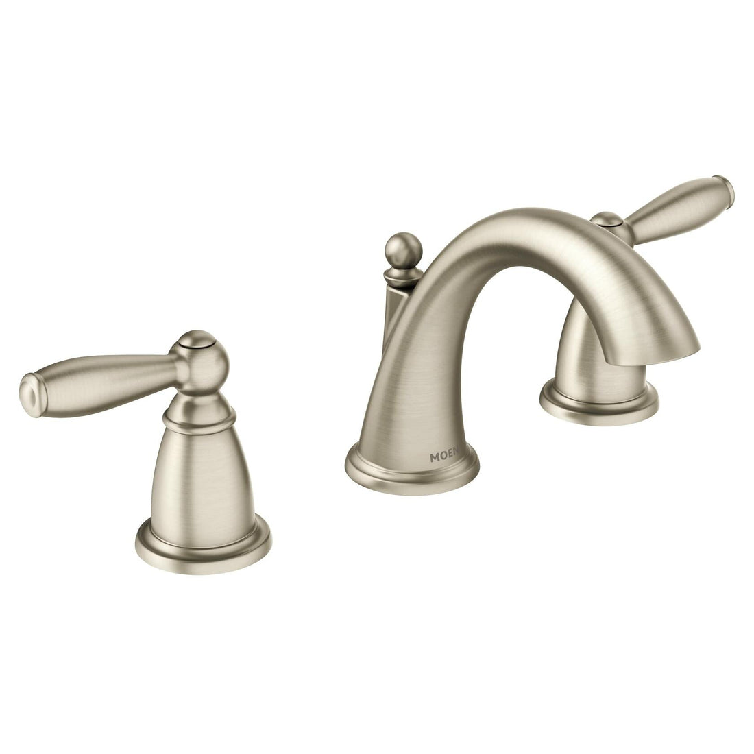 MOEN Brandtford TV6620BN Two-Handle High Arc Widespread Bathroom Sink Faucet in Brushed Nickel (Valve Included)