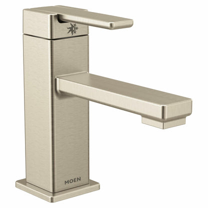 MOEN 90 Degree S6710BN One-Handle Single Hole Modern Bathroom Sink Faucet in Brushed Nickel