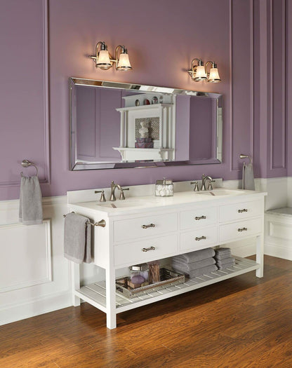 MOEN Wynford T4520BN Two-Handle Widespread High-Arc Bathroom Faucet with Lever Handles in in Brushed Nickel  (Valve Required)