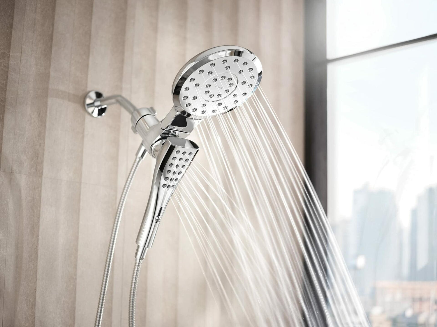 MOEN Verso 220C3 8-Spray 7 in. Dual Wall Mount Fixed and Handheld Shower Head 2.5 GPM with Infiniti Dial in Chrome