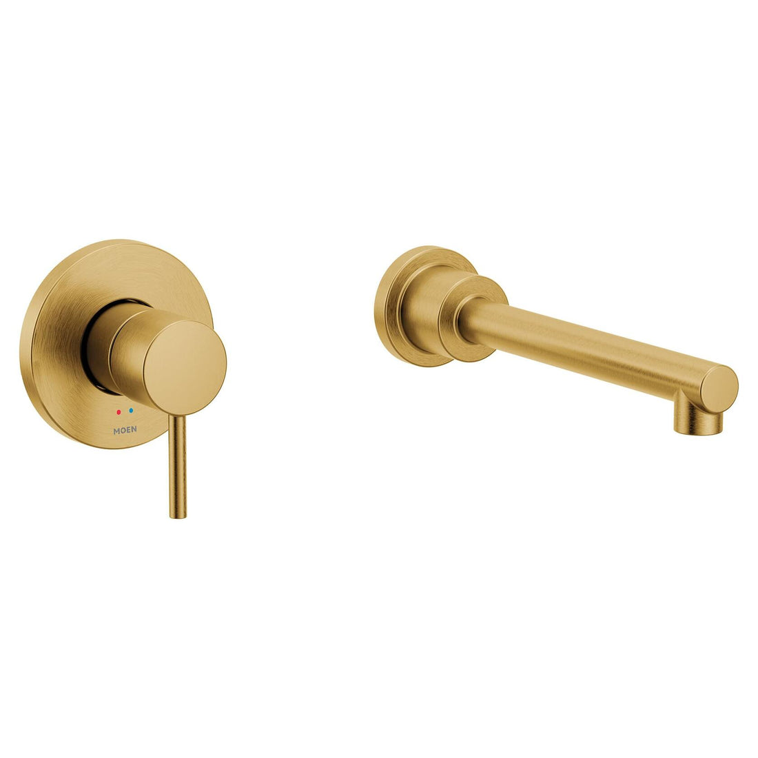 MOEN Align WT391BG Single Handle Wall Mount Filler High Flow Tub Faucet with 10" Spout Reach, Brushed Gold