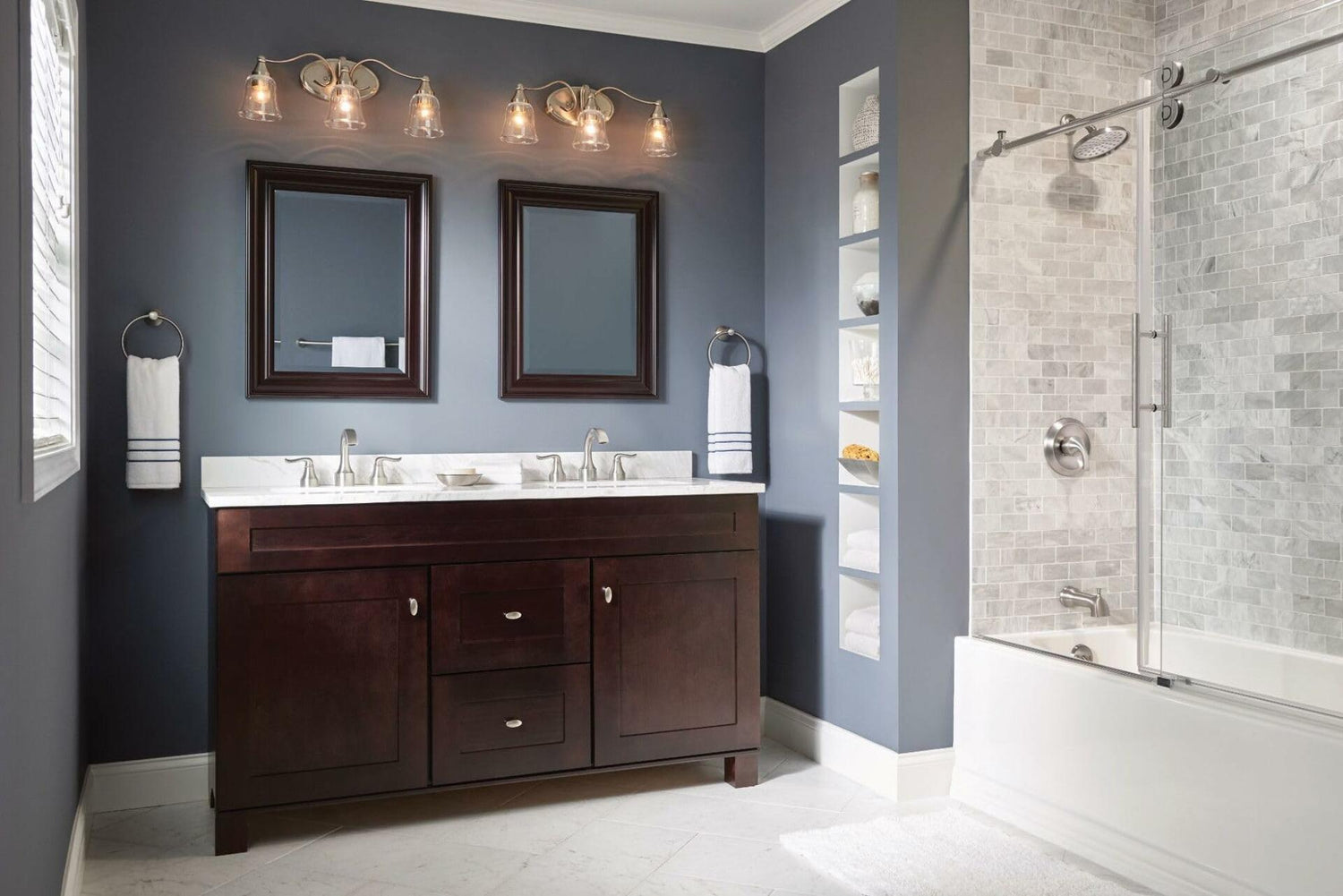 Moen Hamden 82303SRN Posi-Temp Tub and Shower Faucet in Spot Resist Brushed Nickel  (Valve Included)