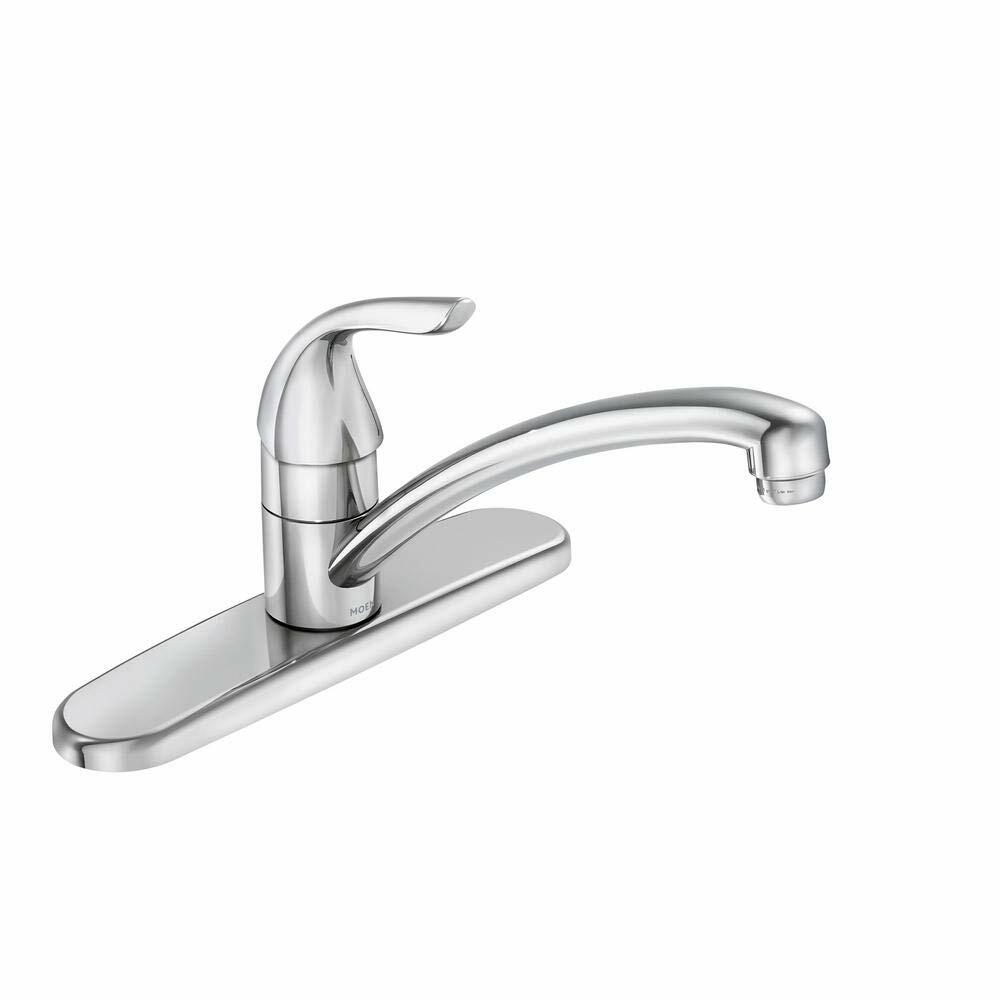 MOEN Adler 87201 Single-Handle Low Arc Kitchen Faucet in Chrome with Tool Free Install