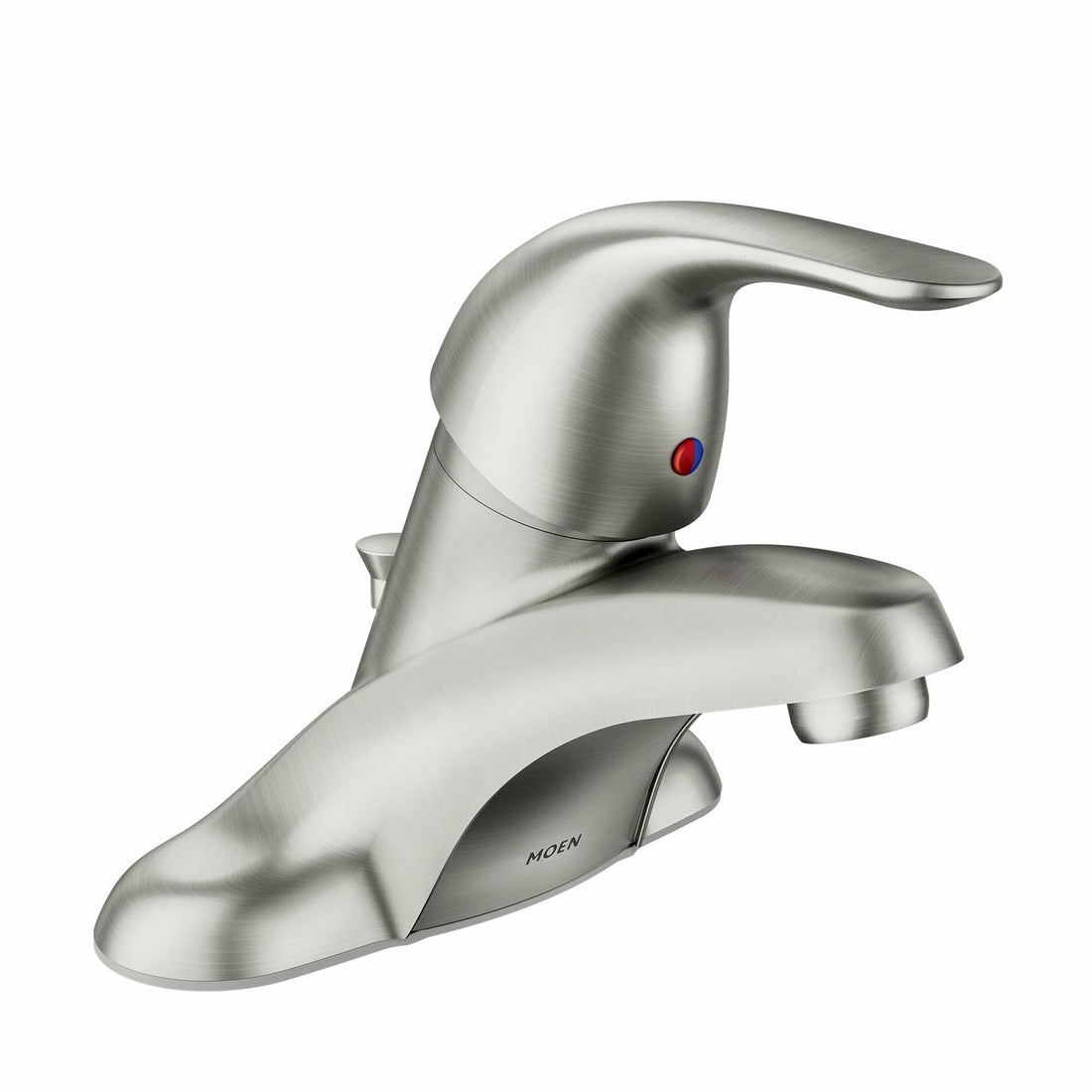 Moen Adler WSL84502SRN Centerset Single-Handle Low-Arc Bathroom Faucet in Spot Resist Brushed Nickel
