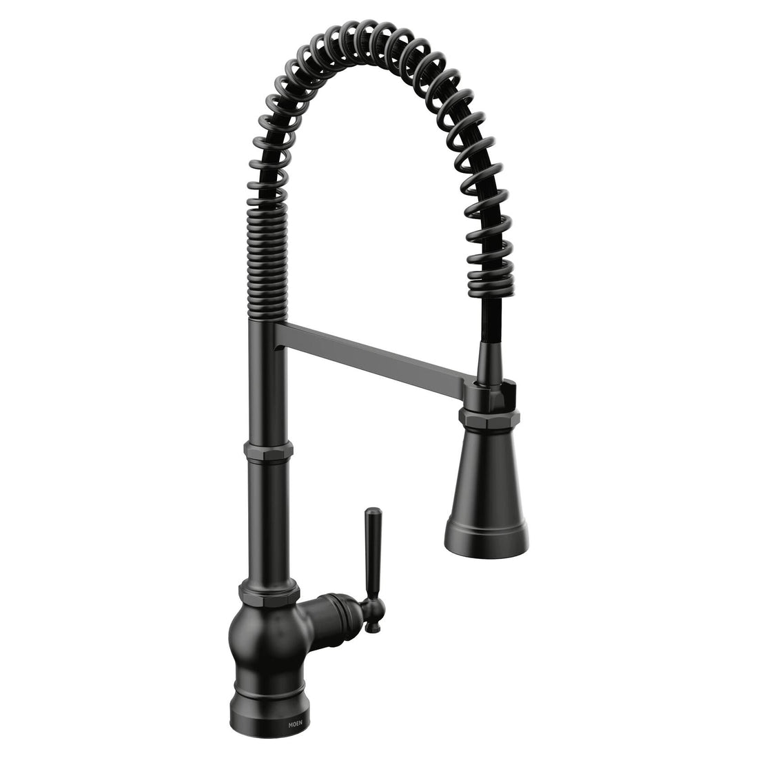 MOEN Paterson S72103BL Single-Handle Pre-Rinse Spring Pulldown Sprayer Kitchen Faucet with Power Clean in Matte Black