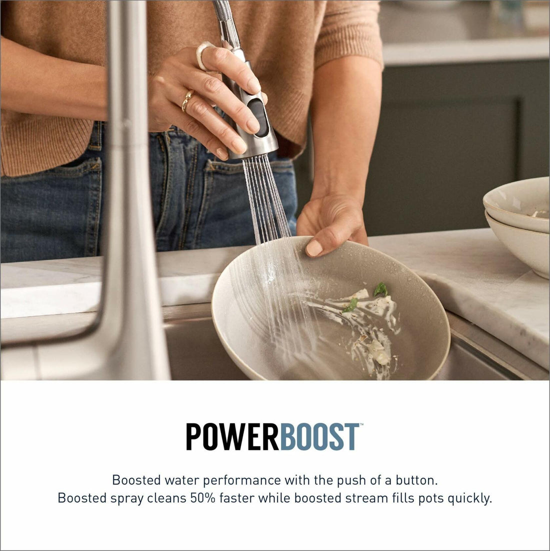 MOEN Paterson S72103BL Single-Handle Pre-Rinse Spring Pulldown Sprayer Kitchen Faucet with Power Clean in Matte Black