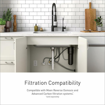 MOEN SIP F7660BL Single Handle Deck-Mount Filtered Kitchen Faucet in Matte Black
