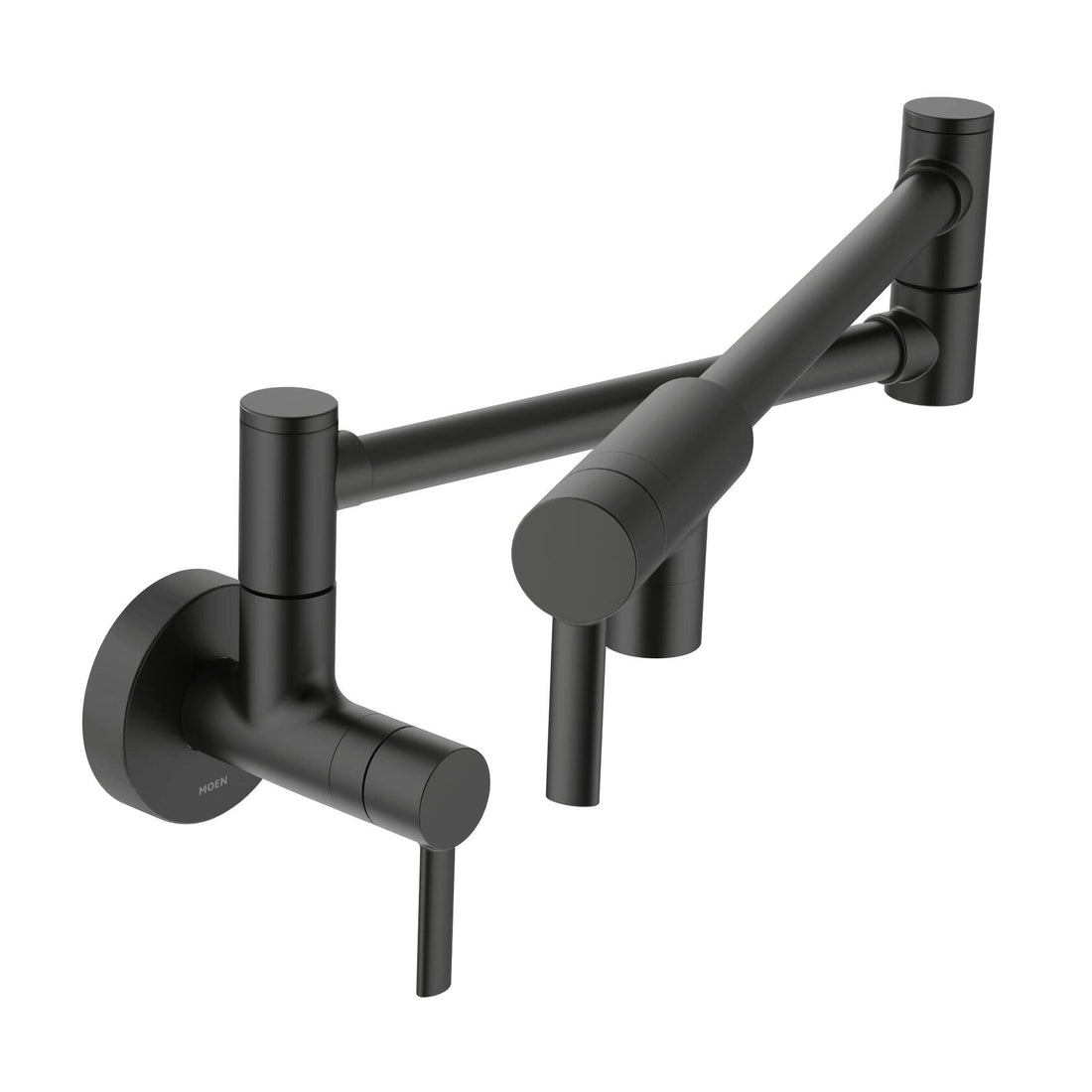 MOEN Modern S665BL Wall Mount Folding Swing Arm Pot Filler in Matte Black