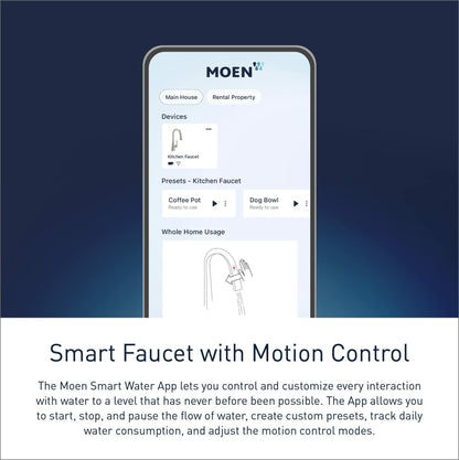 MOEN Paterson S75003EV2BL Smart Faucet Touchless Pull-Down Sprayer Kitchen Faucet with Voice and Motion Control in Matte Black