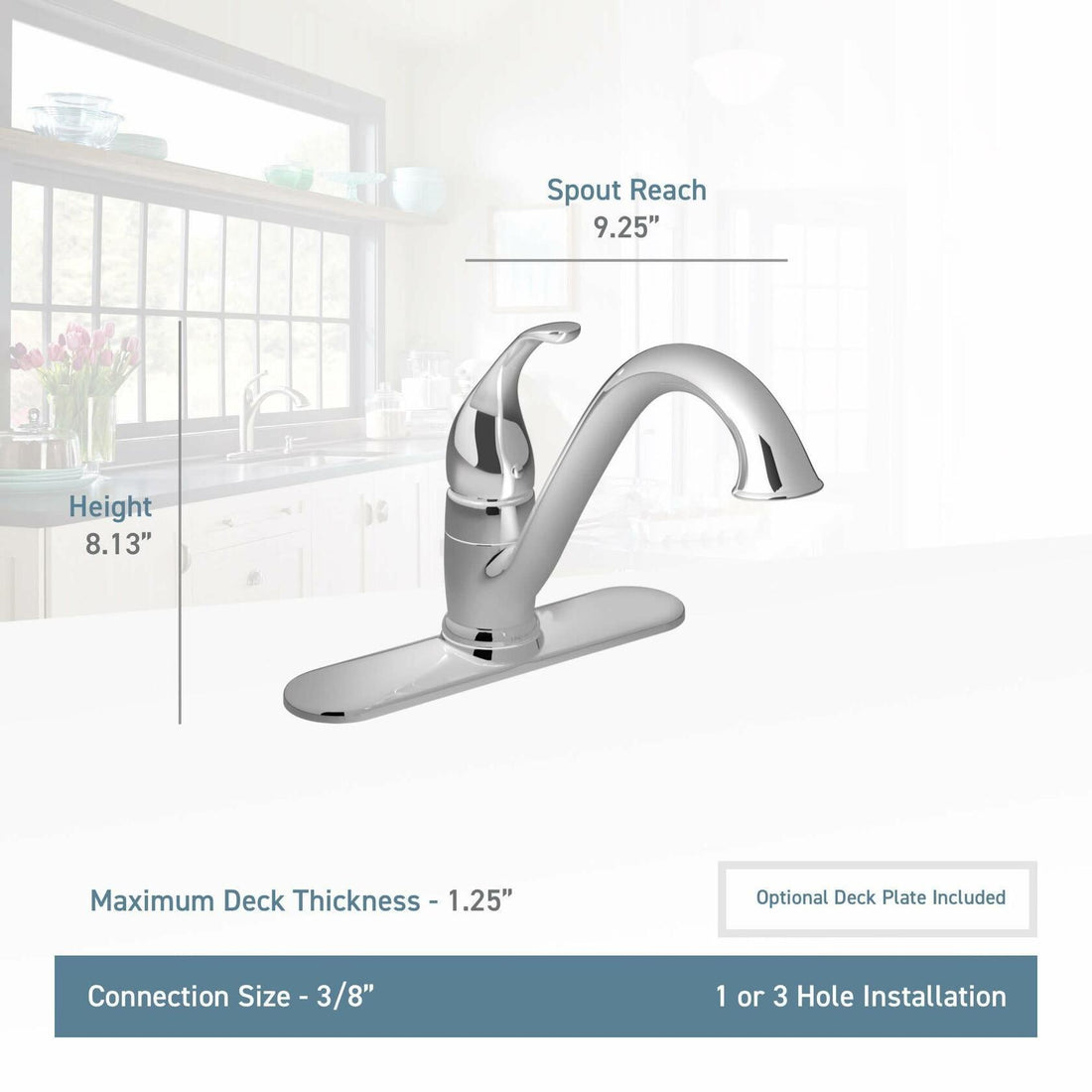 MOEN Camerist 7825SRS Single-Handle Standard Kitchen Faucet in Spot Resist Stainless