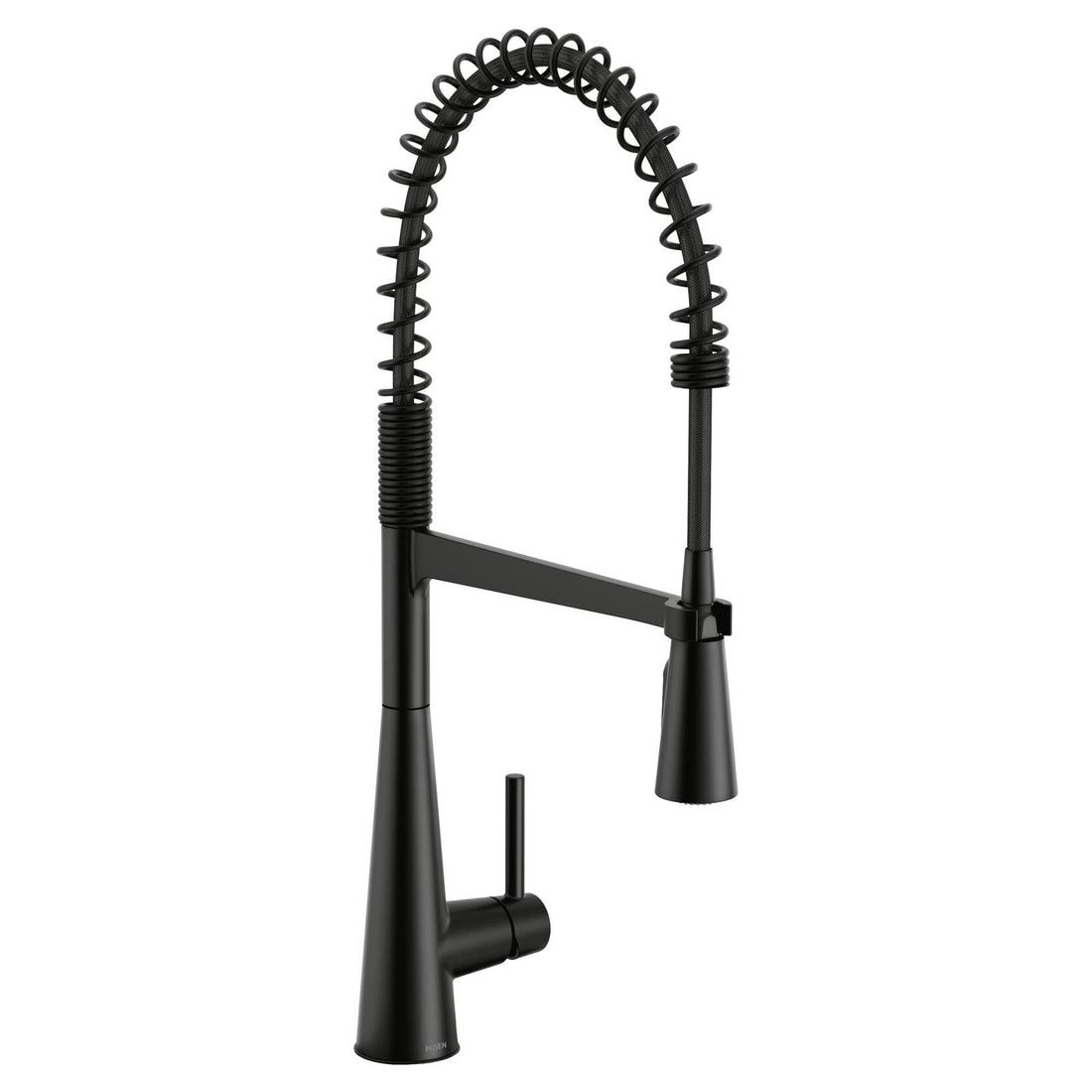 MOEN Sleek 5925BL High Spring Pull Down Sprayer Kitchen Faucet with 360 Degree Spout Swivel and Power Boost in Matte Black