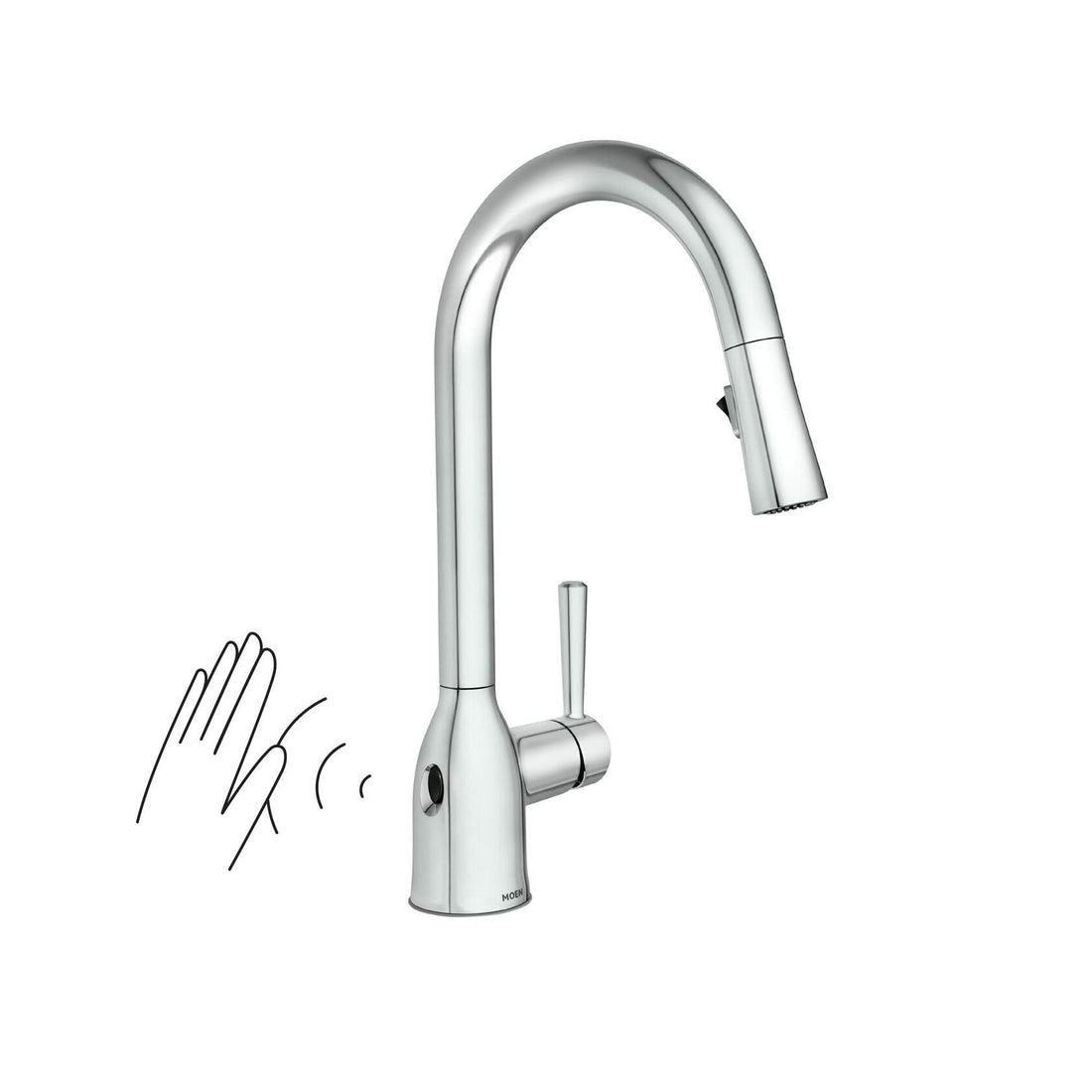 MOEN Adler 87233EWC Touchless Single-Handle Pull-Down Sprayer Kitchen Faucet with MotionSense Wave and Power Clean in Polished Chrome