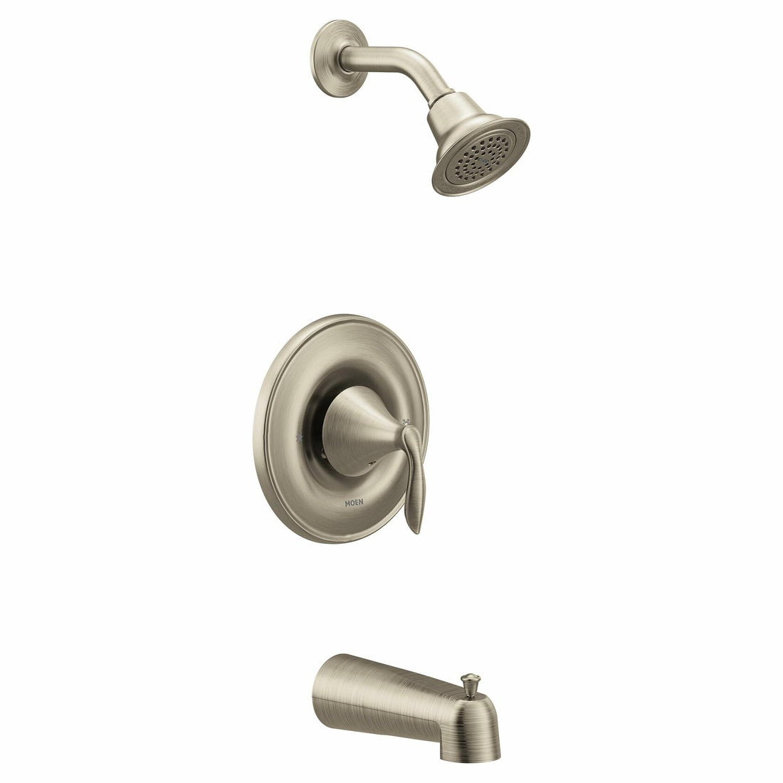 MOEN Eva T2133BN Posi-Temp 1-Handle Tub and Shower Trim Kit in Brushed Nickel (Valve Not Included)