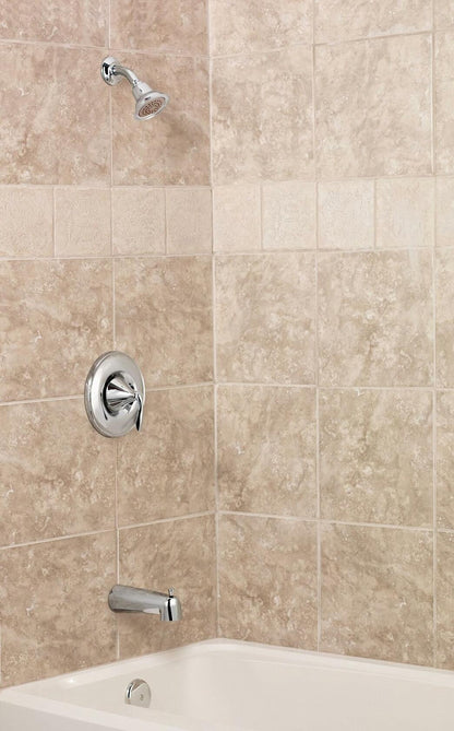 MOEN Eva T2133BN Posi-Temp 1-Handle Tub and Shower Trim Kit in Brushed Nickel (Valve Not Included)