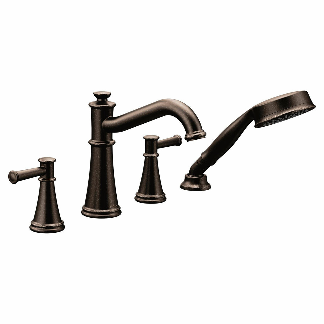 MOEN Belfield T9024ORB Two-Handle Deck Mounted Roman Tub Faucet and Hand Shower in Oil Rubbed Bronze (Valve Not Included)