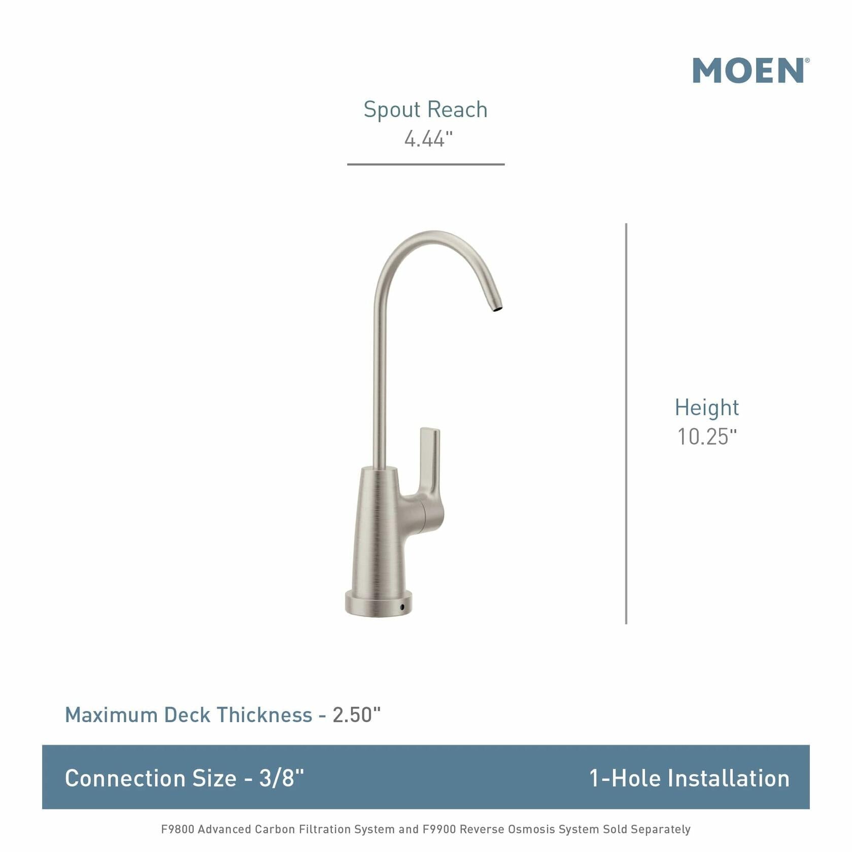MOEN Sip F7620SRS One-Handle High Arc Beverage Faucet in Spot Resist Stainless