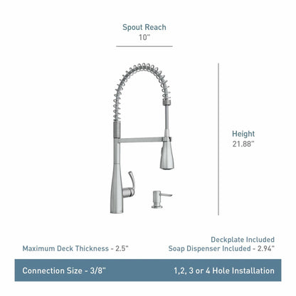 MOEN Essie Single-Handle Pre-Rinse Spring Pulldown Sprayer Kitchen Faucet with Power Clean in Matte Black