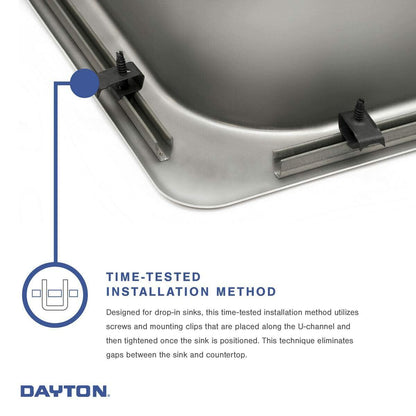 Elkay GE12521 Dayton 25&quot; Drop In Single Basin Kitchen Sink in Stainless Steel