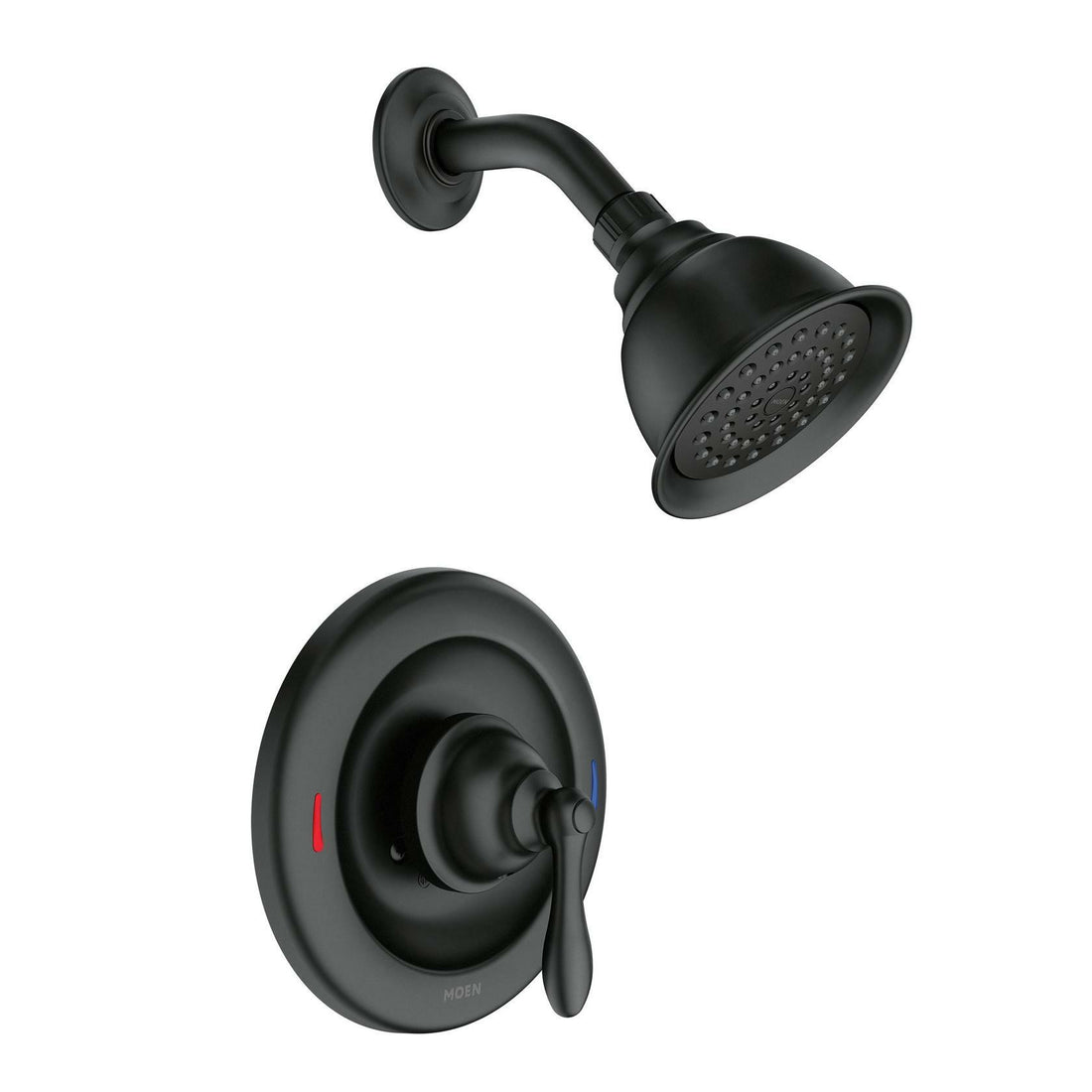 MOEN Caldwell 82495EPBL Single Handle Posi-Temp Pressure Balanced Shower Trim in Matte Black (Valve Included)