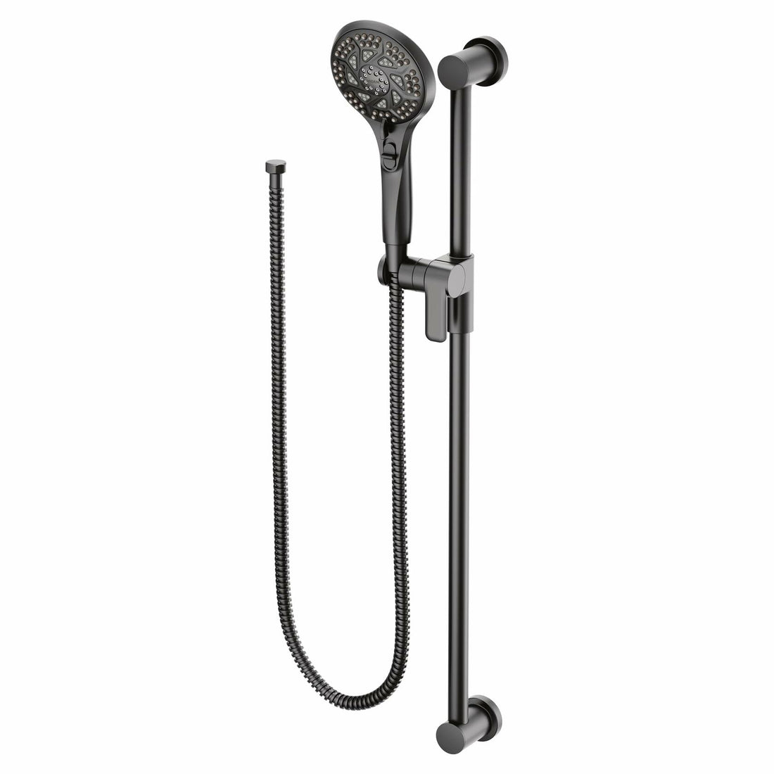 MOEN 3671EPBL 5-Function Massaging Handshower with Toggle Pause, Includes 30-Inch Slide Bar and 69-Inch Hose in Matte Black