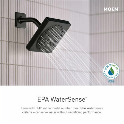 MOEN 3671EPBL 5-Function Massaging Handshower with Toggle Pause, Includes 30-Inch Slide Bar and 69-Inch Hose in Matte Black