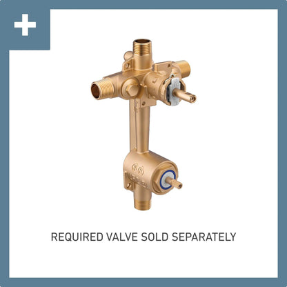 MOEN Voss T2690BN 2 Handle Wall Mounted Tub and Shower Trim Kit without Spout in Brushed Nickel (Valve Not Included)