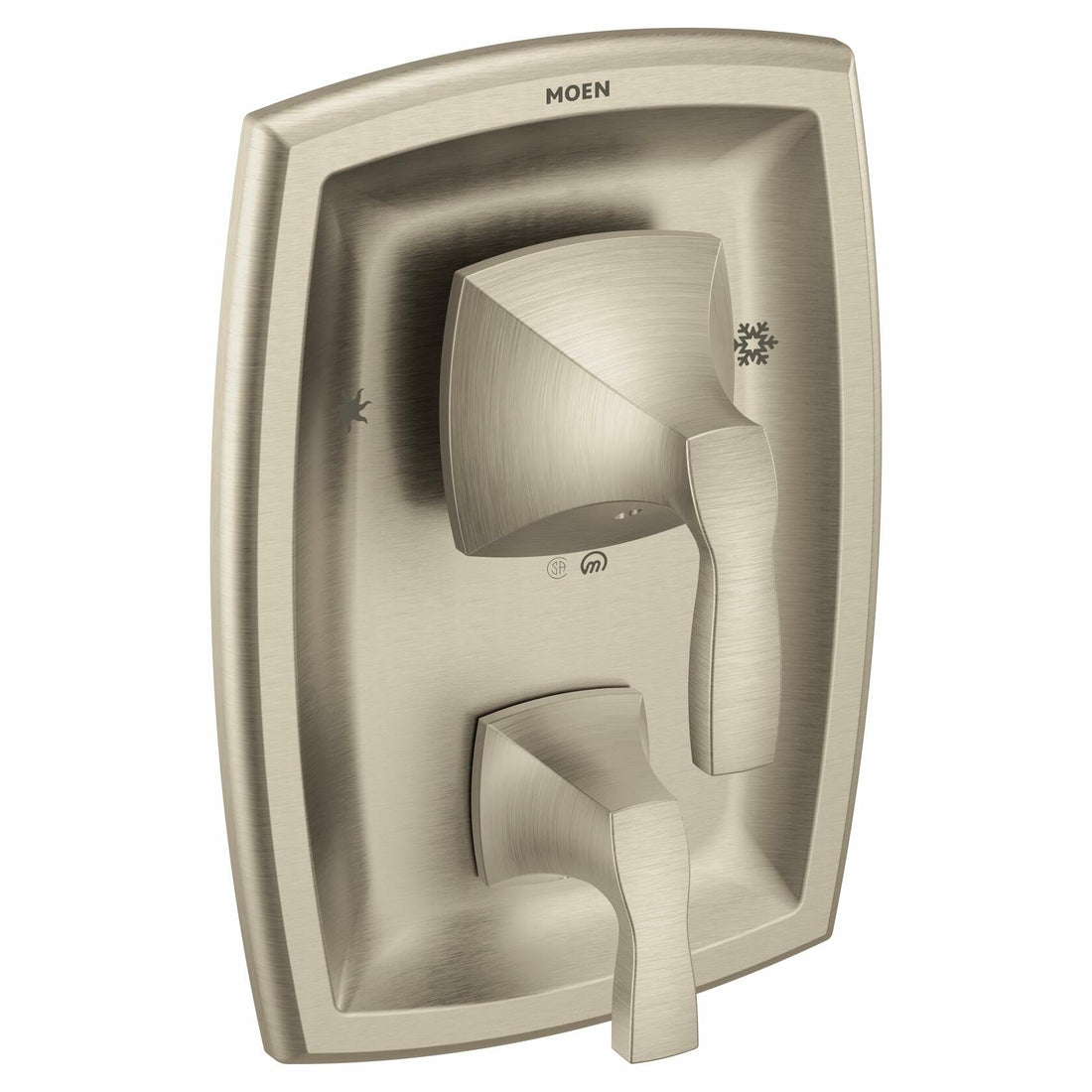 MOEN Voss T2690BN 2 Handle Wall Mounted Tub and Shower Trim Kit without Spout in Brushed Nickel (Valve Not Included)