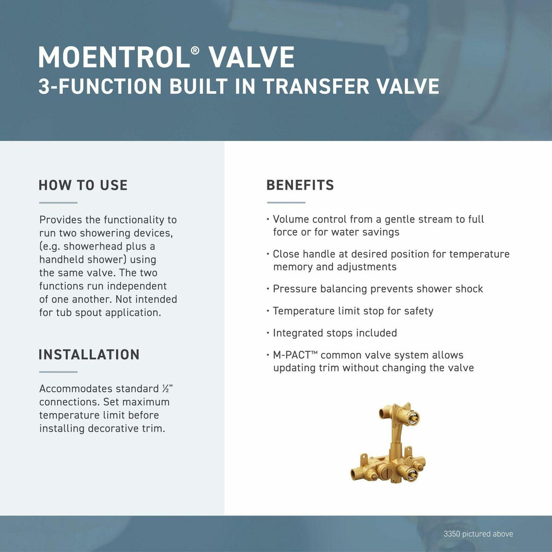 MOEN Rothbury TS4211ORB 3-Function Integrated Shower Diverter Valve Trim in Oil Rubbed Bronze (Valve Required)