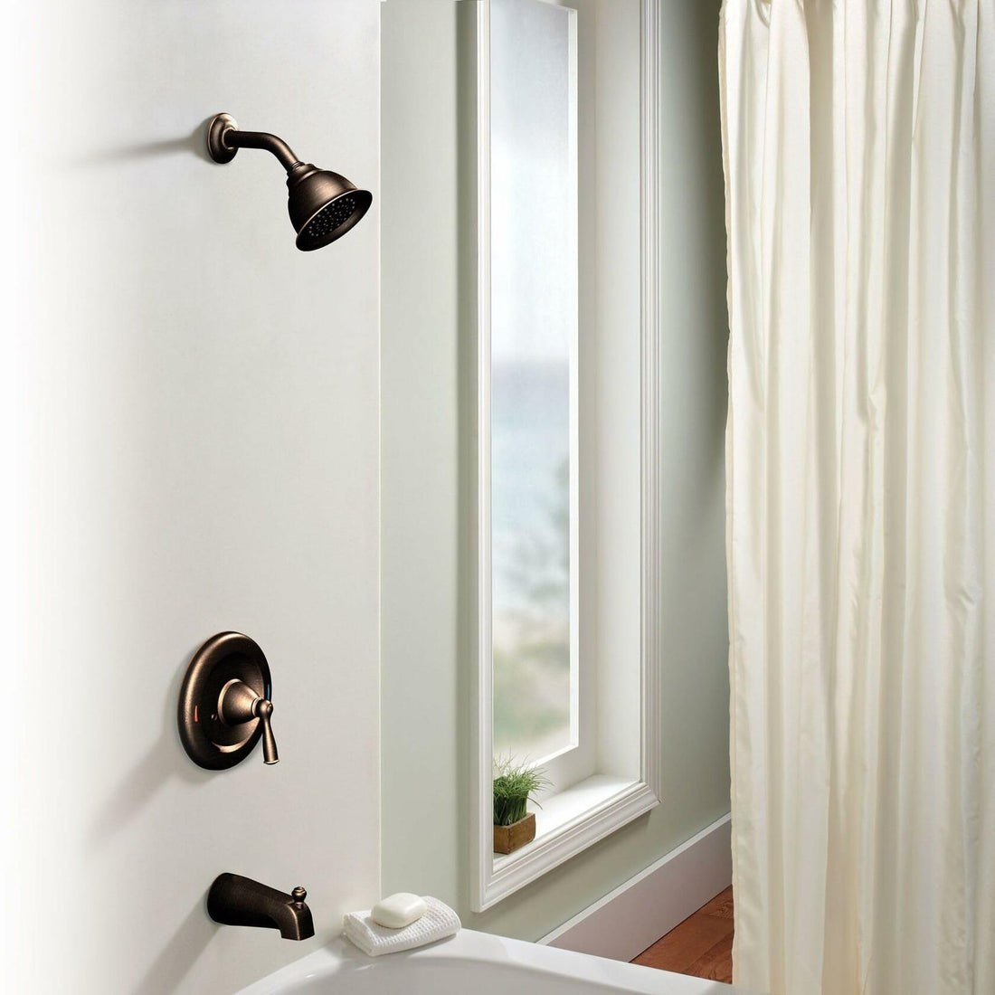 MOEN Banbury 82910BRB Single-Handle Tub and Shower Trim Kit Mediterranean Bronze (Valve Included)