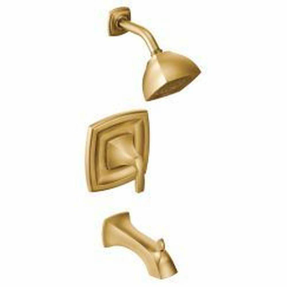 Moen Voss Brushed Gold Posi-Temp Pressure Balancing Eco-Performance Tub and Shower Trim Kit, Valve Required, T2693EPBG
