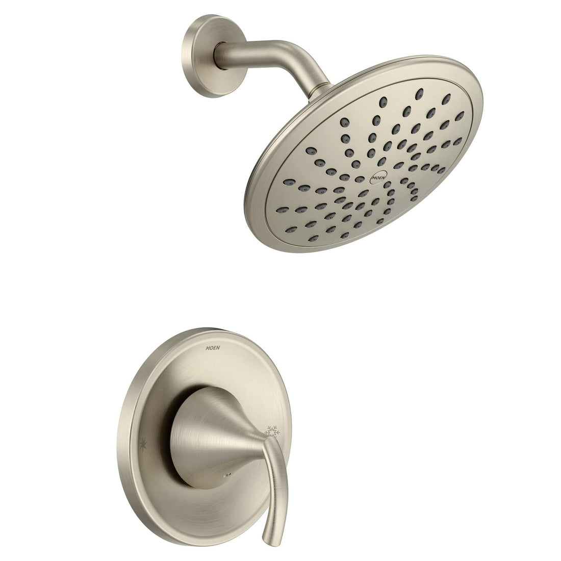 Moen Glyde Brushed Nickel Shower Only System with Rainshower Showerhead without Valve, T2842EPBN