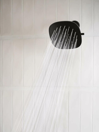 Moen Verso Infiniti Dial Square Rain Shower Head, 7-Inch Diameter Spray Head, Matte Black, 220R5BL
