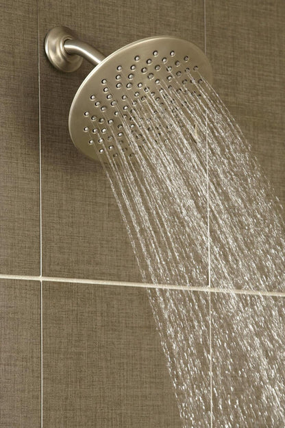 Moen Velocity Brushed Nickel Two-Function Rainshower 8-Inch Shower Head with Immersion Technology for a High-Pressure Rinse, S6320BN