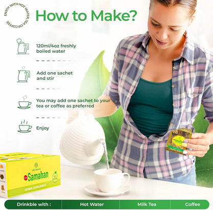 SAMAHAN Ayurvedic Herbal Tea Packets - Sri Lankan Ceylon Blend with 14 Natural Herbs Including Ginger, Black Pepper &amp; More, Herbal Tea Bags for Wellness, Relaxation &amp; Daily Comfort - 100 Count