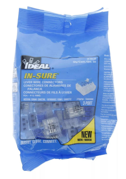 IDEAL In-Sure 3-Port Lever Wire Connector (50/Bag)