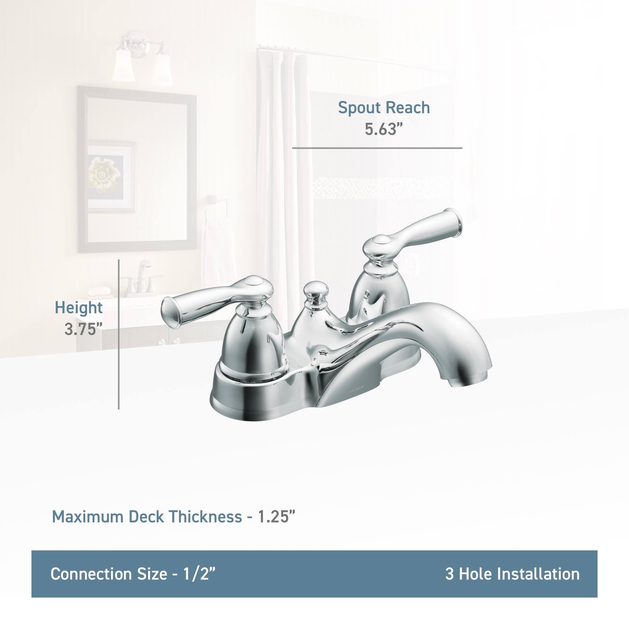 Moen Banbury WS84912SRN 4 in. Centerset 2-Handle Low-Arc Bathroom Faucet in Spot Resist Brushed Nickel