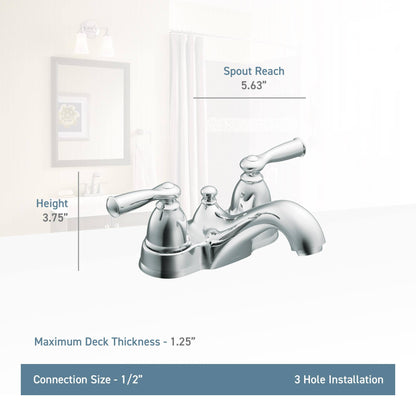 Moen Banbury WS84912SRN 4 in. Centerset 2-Handle Low-Arc Bathroom Faucet in Spot Resist Brushed Nickel